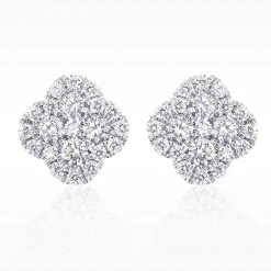 Illusion 18ct White Gold 0.37ct Diamond Earrings