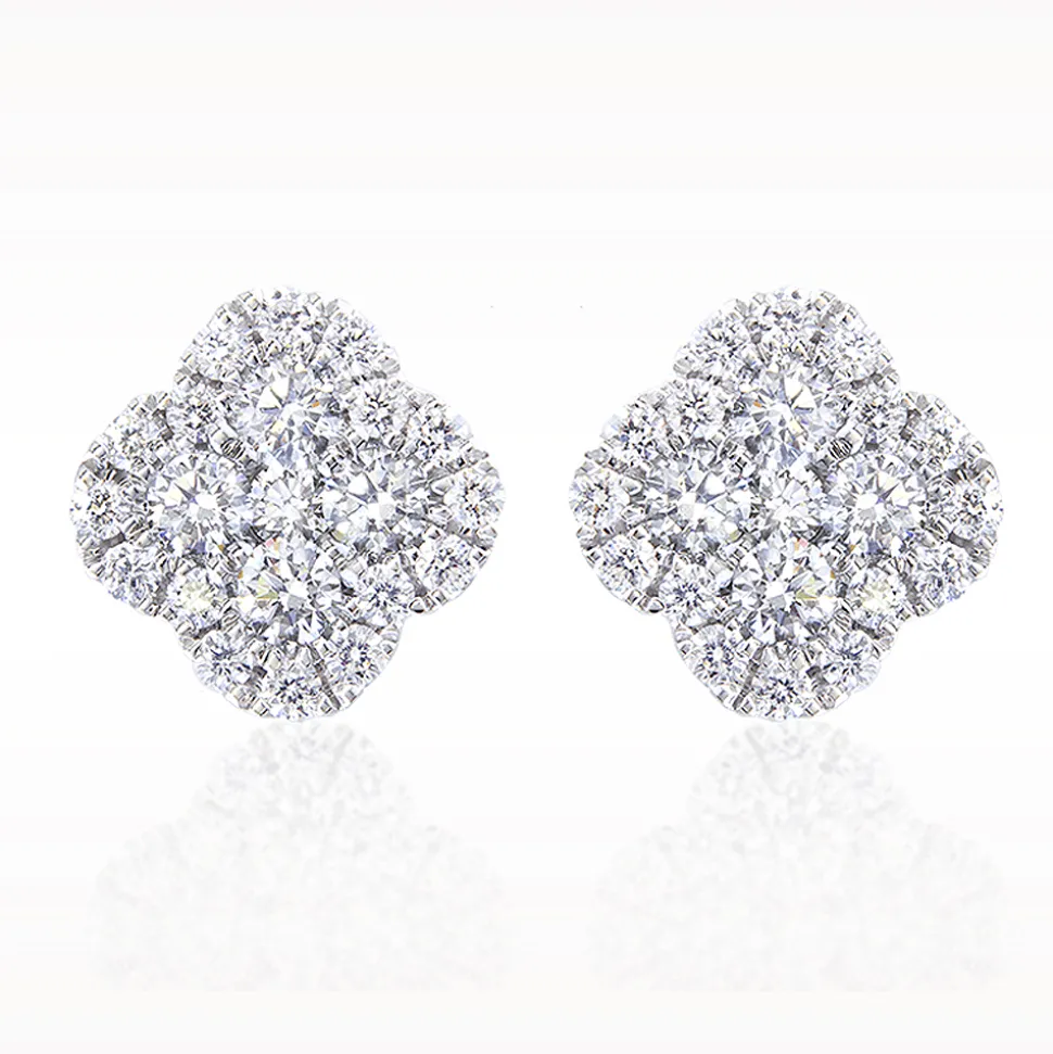 Illusion 18ct White Gold 0.37ct Diamond Earrings