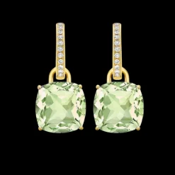 Kiki McDonough Classic Green Amethyst and Diamond Earrings