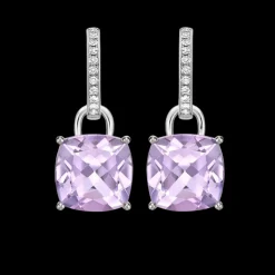 Kiki McDonough Classic Purple Amethyst and Diamond Earrings