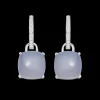Kiki McDonough Cushion Blue Agate and Diamond Earrings