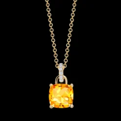 Kiki McDonough Cushion Citrine and Diamond Loop Necklace