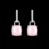 Kiki McDonough Cushion Pink Opal and Diamond Earrings