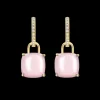 Kiki McDonough Cushion Pink Opal and Diamond Earrings