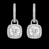 Kiki McDonough Cushion White Topaz and Diamond Earrings