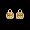 Kiki McDonough Diamond Mini Cushion Citrine Drops