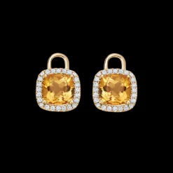 Kiki McDonough Diamond Mini Cushion Citrine Drops