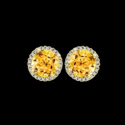 Kiki McDonough Grace Citrine And Diamond Stud Earrings