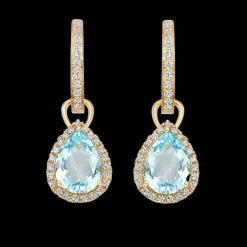 Kiki McDonough Grace Pear Blue Topaz and Diamond Earrings