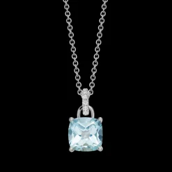 Kiki McDonough Kiki Cushion Blue Topaz Diamond Loop Necklace