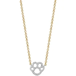 Kiki McDonough Memories Diamond Paw Print Necklace
