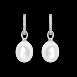 Kiki McDonough Pearl and Diamond Drop Earrings