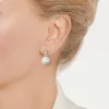 Kiki McDonough Pearl Round and Diamond Flower Earrings