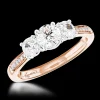 Memoire Three Stone 0.34ct F SI2 Diamond Rose Gold/Platinum Ring