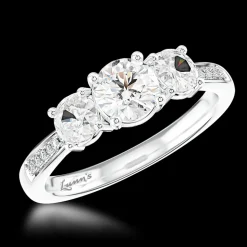 Memoire Three Stone 0.50ct F VS2 Diamond Platinum Ring