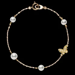 Mikimoto Diamond Butterfly and Pearl Bracelet