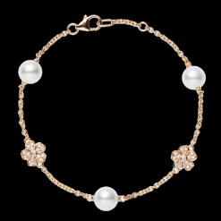 Mikimoto Floral Diamond and Pearl Bracelet