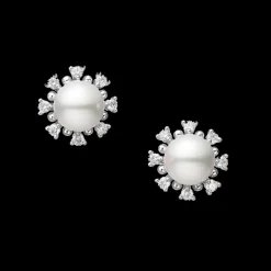 Mikimoto Pearl and Diamond Earrings