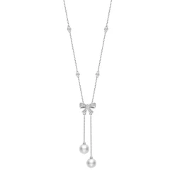 Mikimoto Ribbon Pearl and Diamond Necklace