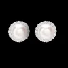 Pearl and Diamond Halo Studs