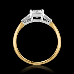 Pre-Owned Three Stone 1.26ct G VS1 Diamond Yellow Gold/Platinum Ring