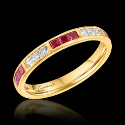 Ruby and Diamond Yellow Gold Eternity Ring