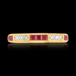 Ruby and Diamond Yellow Gold Eternity Ring