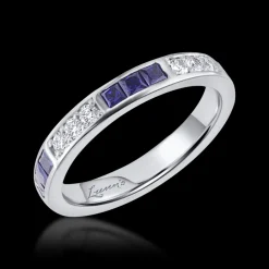 Sapphire and Diamond Platinum Eternity Ring