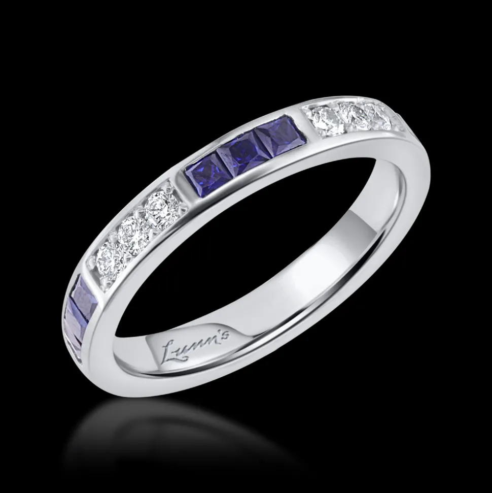 Sapphire and Diamond Platinum Eternity Ring