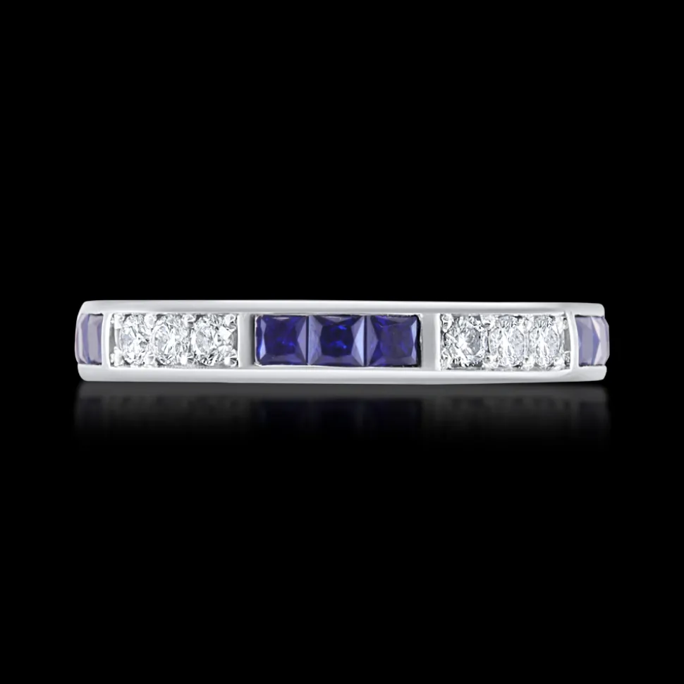 Sapphire and Diamond Platinum Eternity Ring