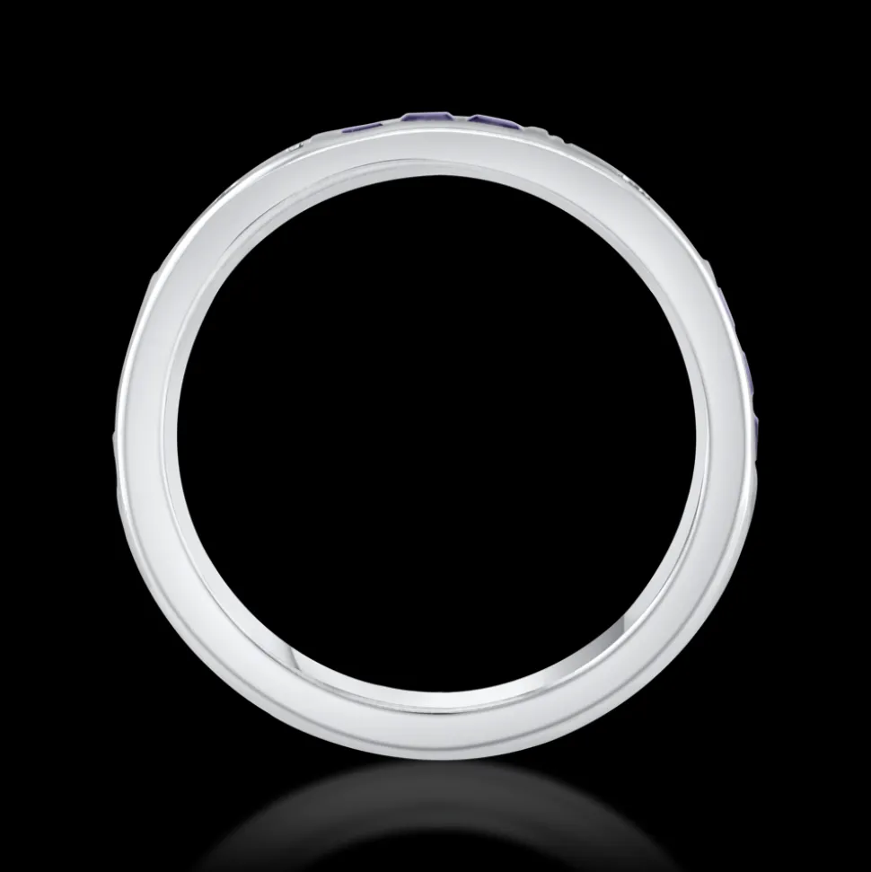 Sapphire and Diamond Platinum Eternity Ring