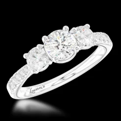 Skye Classic Three Stone 0.40ct F VS2 Diamond Platinum Ring