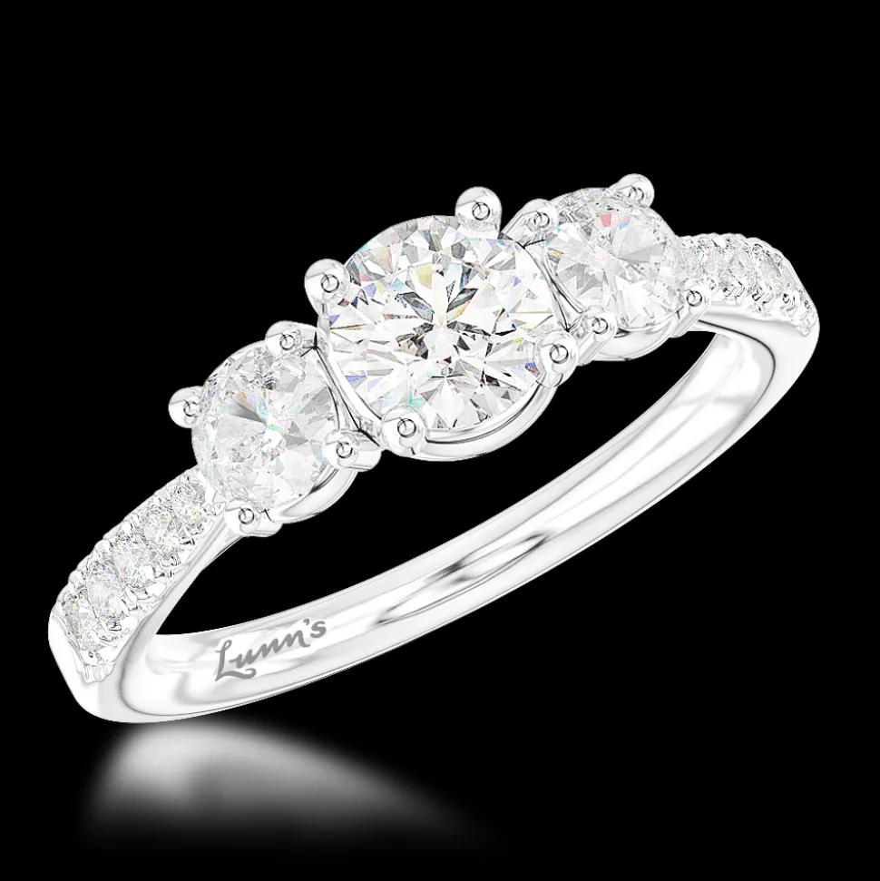 Skye Classic Three Stone 0.40ct F VS2 Diamond Platinum Ring
