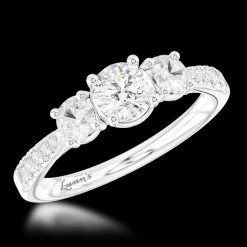 Skye Classic Three Stone 0.30ct F SI1 Diamond Platinum Ring
