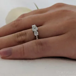 Skye Classic Three Stone 0.40ct F SI2 Diamond Yellow Gold/Platinum Ring