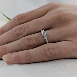 Skye Classic Three Stone 0.31ct F SI1 Diamond Platinum Ring