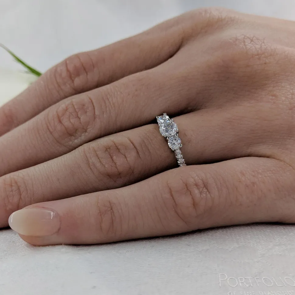Skye Classic Three Stone 0.31ct F SI1 Diamond Platinum Ring