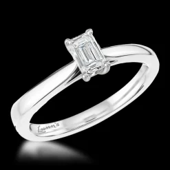 Solitaire 0.42ct D SI1 Diamond Platinum Ring