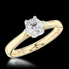 Solitaire 0.42ct D SI1 Diamond Platinum/Yellow Ring