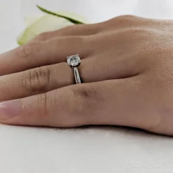 Solitaire 0.40ct D SI2 Diamond Platinum Ring