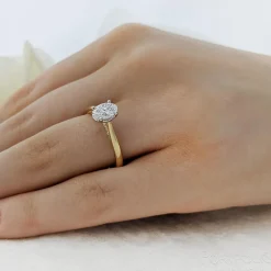Solitaire 1.01ct D SI1 Diamond Yellow Gold/Platinum Ring