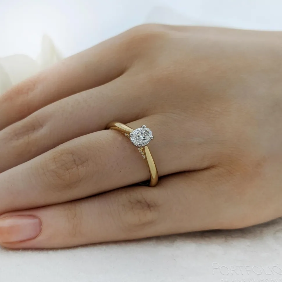 Solitaire 0.30ct D VS1 Diamond Yellow Gold/Platinum Ring