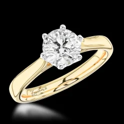 Solitaire 0.90ct E SI1 Diamond Platinum/Yellow Ring