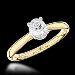 Solitaire 0.52ct E SI1 Diamond Yellow Gold/Platinum Ring