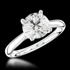 Solitaire 3.01ct E SI1 Diamond Platinum Ring