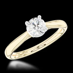 Solitaire 0.52ct E SI1 Diamond Yellow Gold/Platinum Ring
