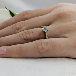 Solitaire 0.40ct E SI1 Diamond Yellow Gold/Platinum Ring