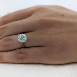 Solitaire 2.01ct E SI2 Diamond Yellow Gold/Platinum Ring