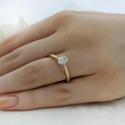 Solitaire 0.30ct E SI1 Diamond Yellow Gold/Platinum Ring