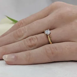 Solitaire 0.52ct E SI1 Diamond Yellow Gold/Platinum Ring